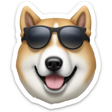 Akita inu sunglasses sticker