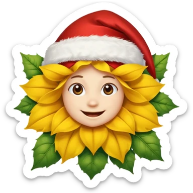 Christmas Sunflower Personified sticker