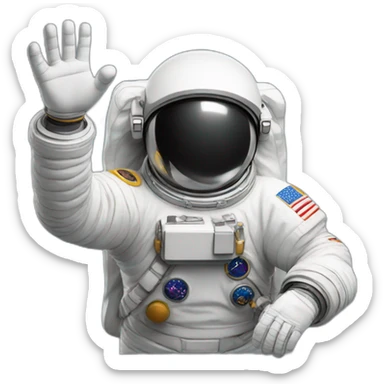 Astronaut hand up sticker