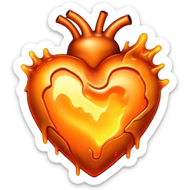 hot melting metal heart sticker