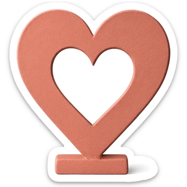 object with a heart motif, no background sticker