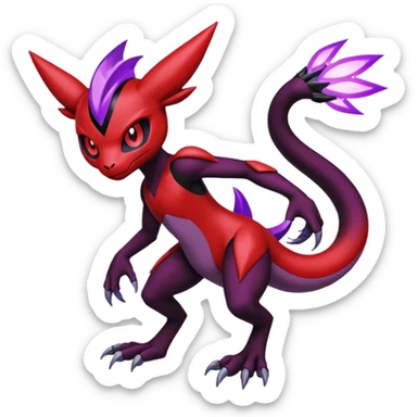 Meloetta-Guilmon-Darkrai-Pokémon-Digimon-Fakémon-fusion-hybrid-creature sticker