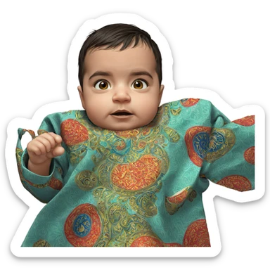 boy gazing at viewer sticker