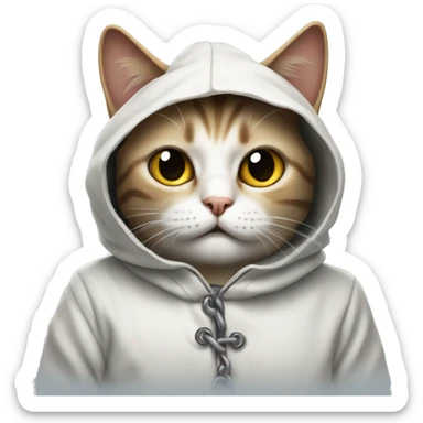 Lunatic cat in a straight-jacket sticker