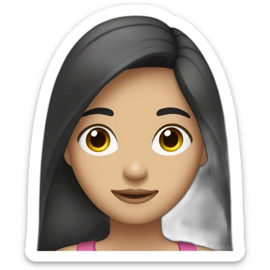 young teenager dark long hair in a car sticker