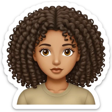 Black Latina with curly long hair  sticker