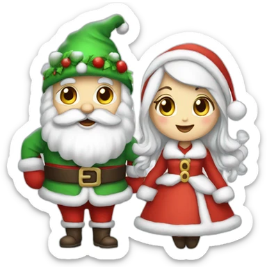 santa claus and the snow maiden sticker