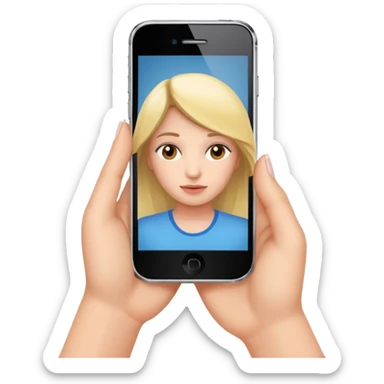 Celular mano de una chica sticker