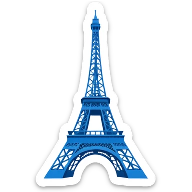 create a blue emoji of tour eiffel. 2D style sticker