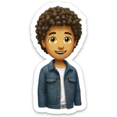 Garçon cheveux long bouclés sticker