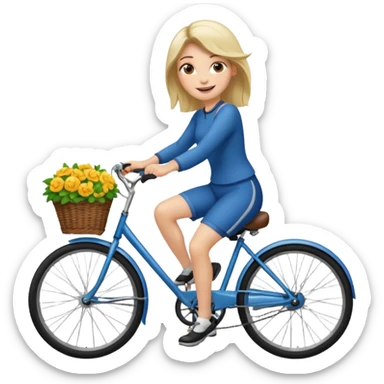 Wife being impatient on a bicycle sticker