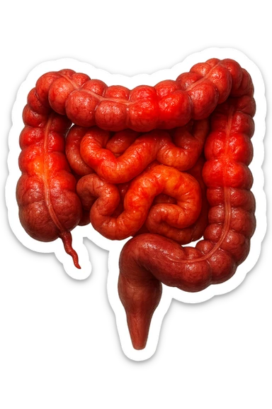 intestino infiammato iperrealistico 4k sticker
