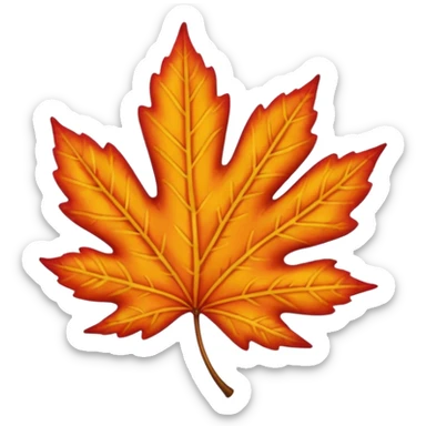 emoji of fall leaf sticker