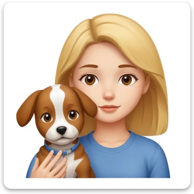 girl and dog posing cute sticker