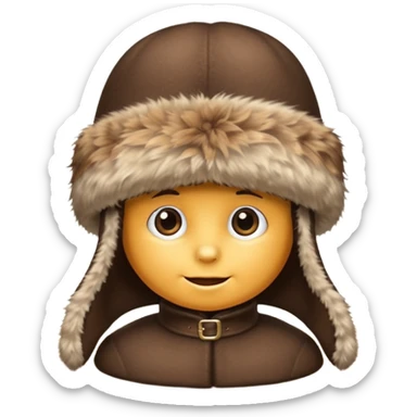 just fur hat on table sticker