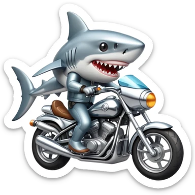 Shark riding a motorcycle  sticker