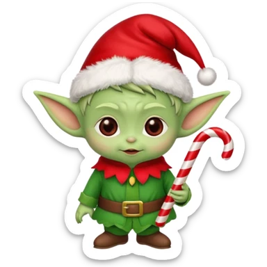 baby yoda christmas elf sticker