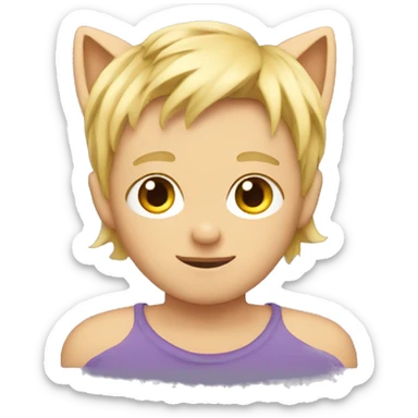 a blonde boy with cat ears  sticker