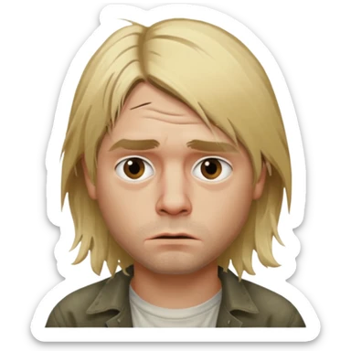 kurt cobain face sticker
