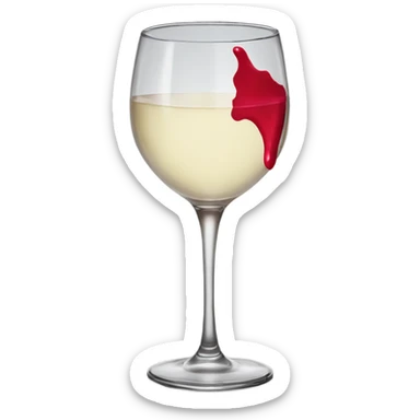 Wine glass with lipstick stain on it  sticker