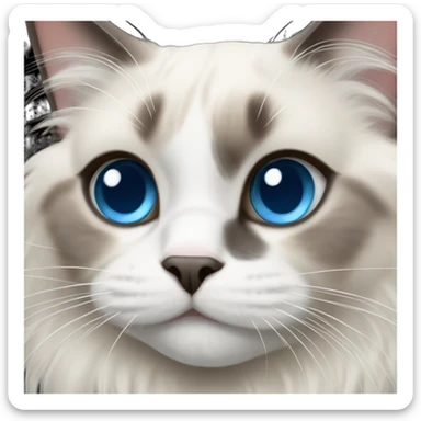 Ragdoll cat with blue eyes sticker