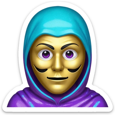 Glitter Purple and Cian police with ghostface mask sticker