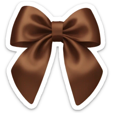 Brown satin bow shape hair claw clip sticker