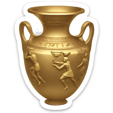 ancient greek vase in gold  sticker