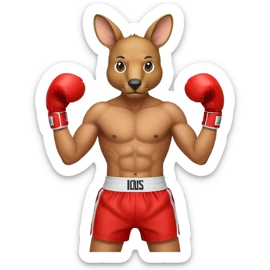 Kangaroo boxer sticker