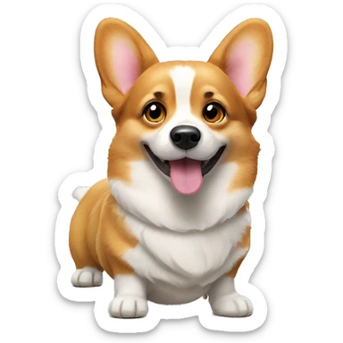 Corgi dog says hi sticker