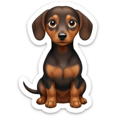 dachshund dog sitting sticker