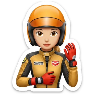 female motorcycle racer sticker