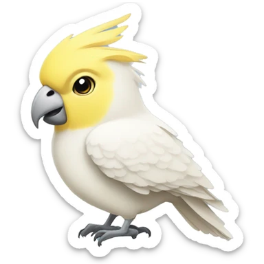 Yellow and white cockatiel sticker