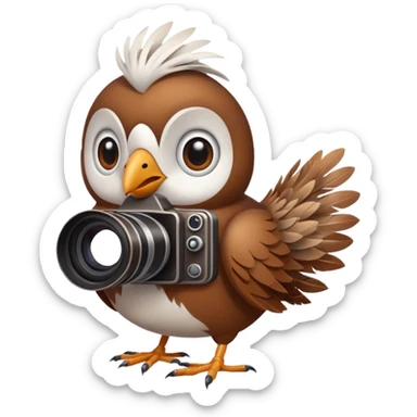bird with a camera sticker