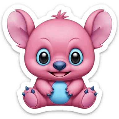 Stitch in  rosa sticker