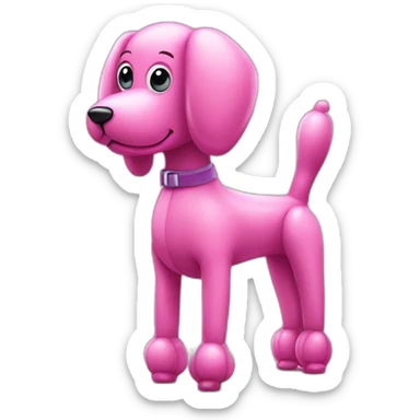 Pink balloon dog with four legs sticker