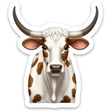SPECKLED LONGHORN COW LONG LONG LONG sticker
