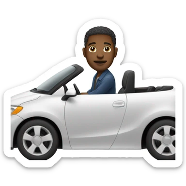 Black guy driving a car sticker
