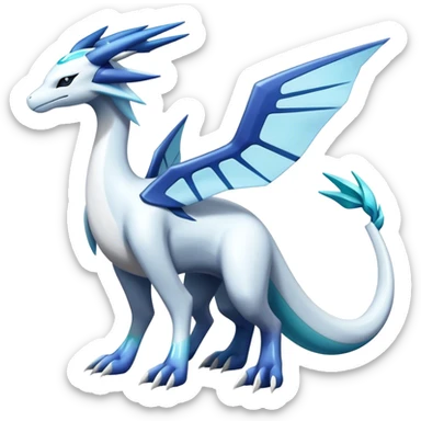 Futuristic lugia-dialga-suicune-Glaceon-hybrid, full body  sticker