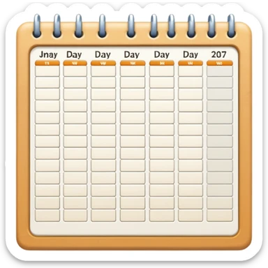 Calendar with 7 days per week sticker