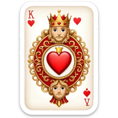 King of Hearts solitary  with out the card only the symbols sticker
