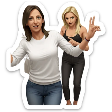 blonde girl in white shirt sticker