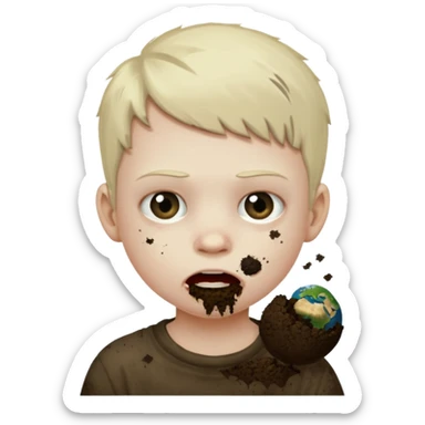 Make the 67 kid scary eating the earth sticker