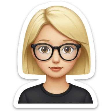 blonde girl with glasses portrait sticker