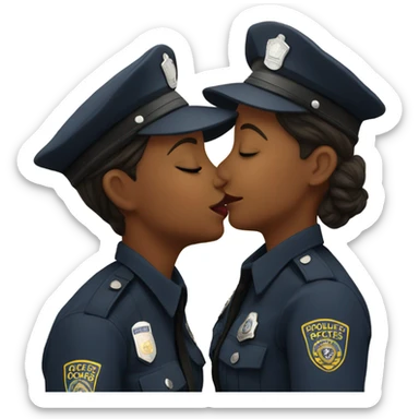 Female cops kissing sticker