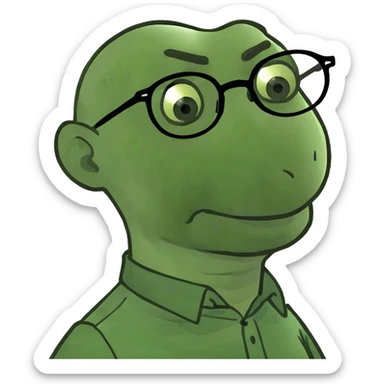 Guy who is bald with skinny cheeks also raising his eyebrows and side eye sticker