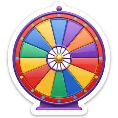 can you make me a prize wheel with the colors red, yellow, green, blue, orange, purple and make sure the colors are seperated and symetrical sticker