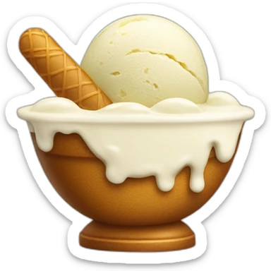 Scoops of ice cream in a dessert bowl sticker