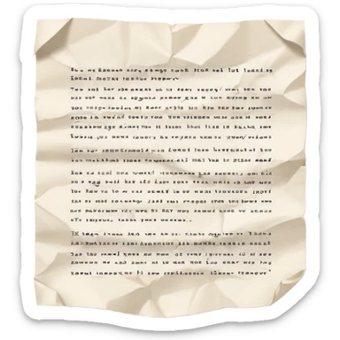 piece of paper with written text only sticker