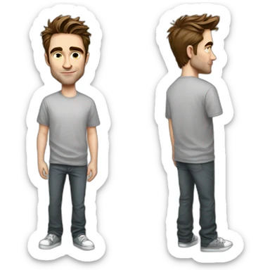 robert-pattinson cartoon wearing tee sticker